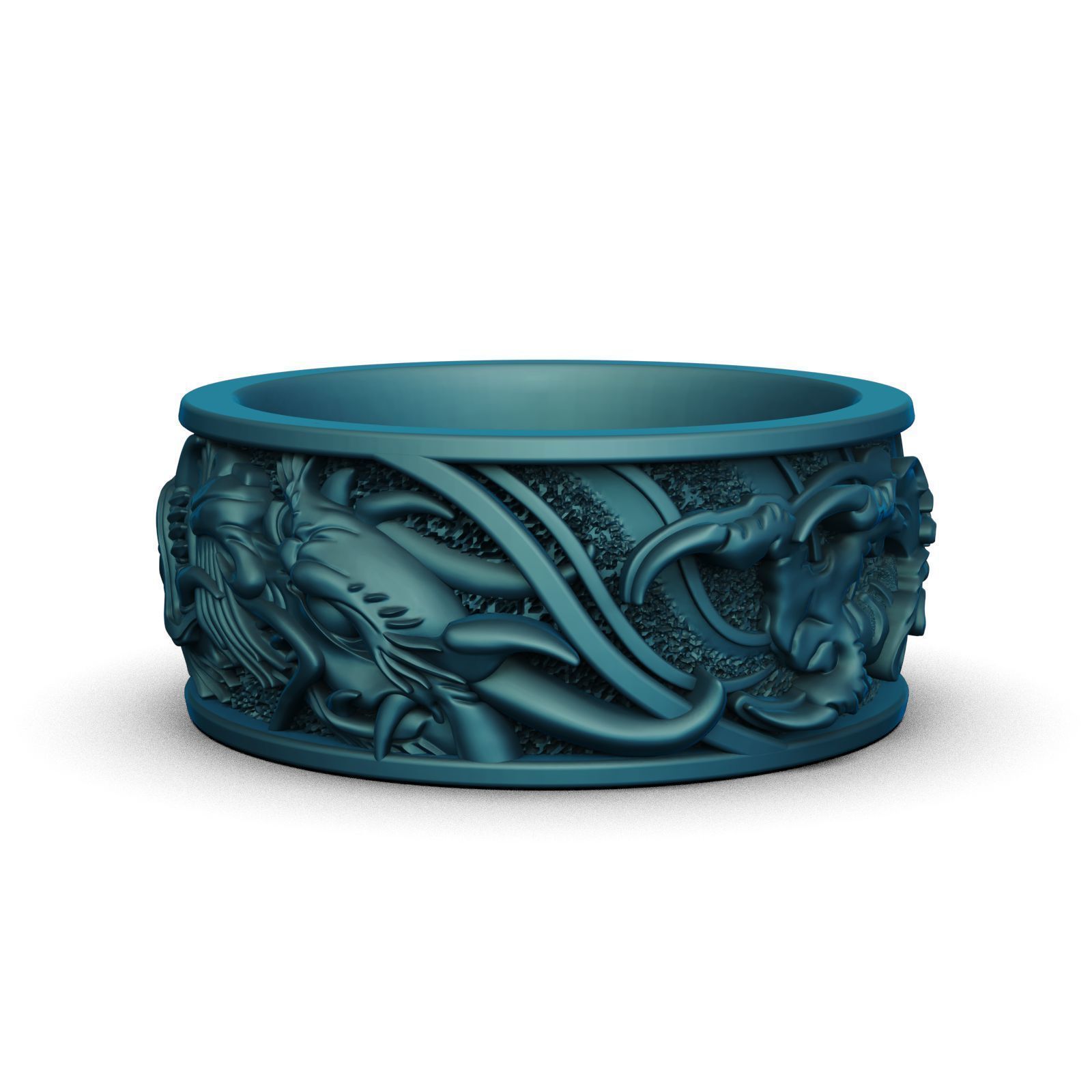 Dragons Fury Ring 3D print model_3
