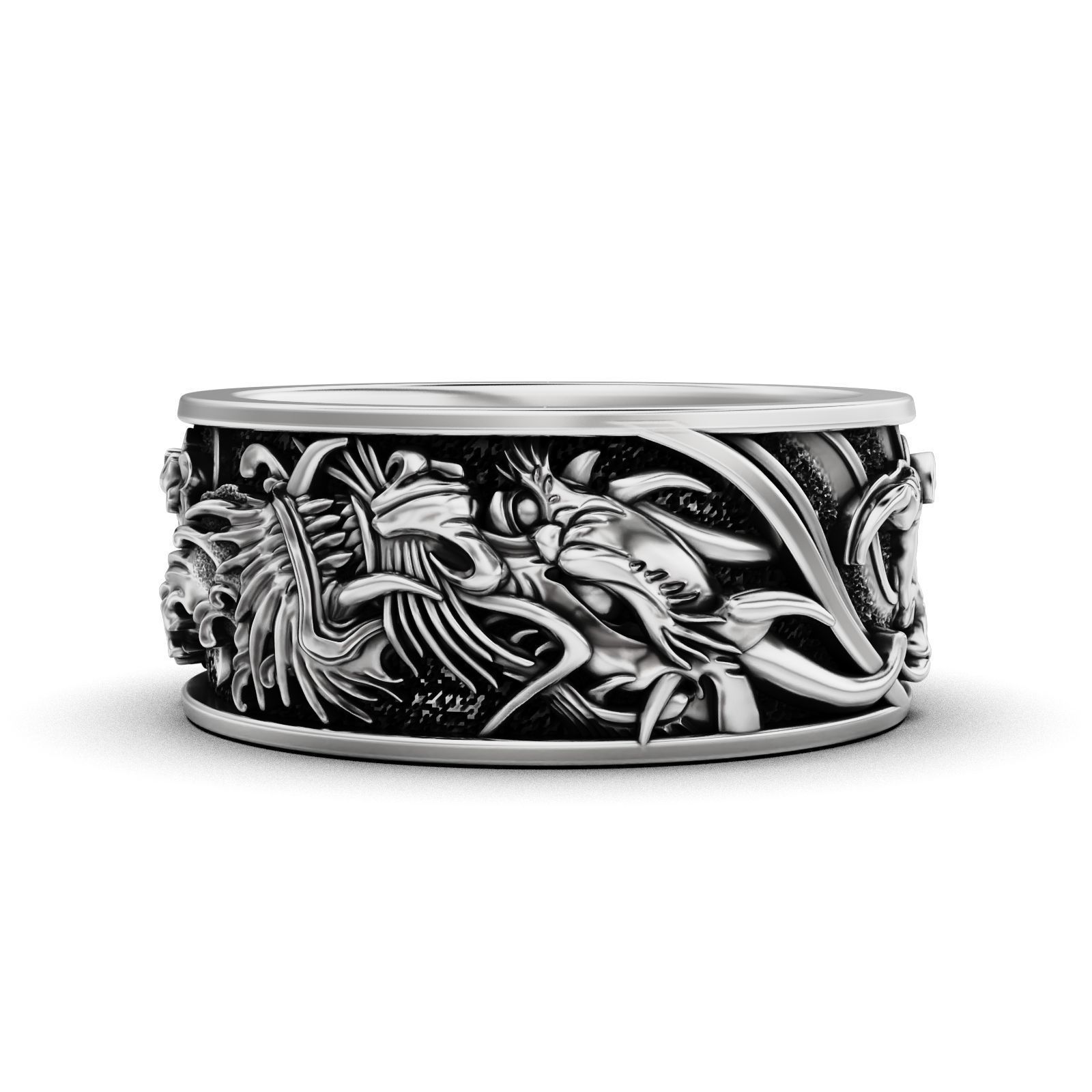 Dragons Fury Ring 3D print model_4