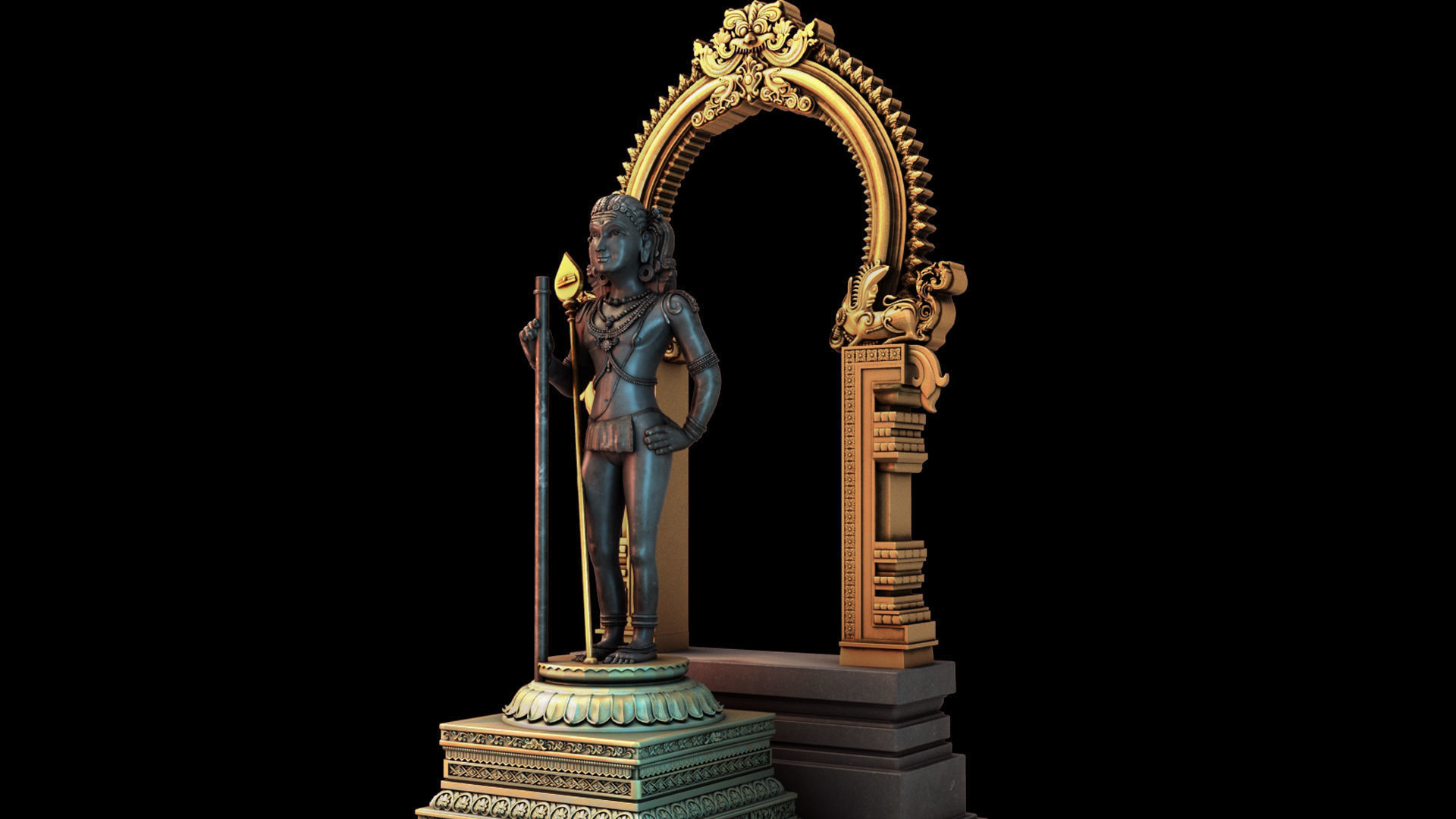 lord palani murugan 3D model_2