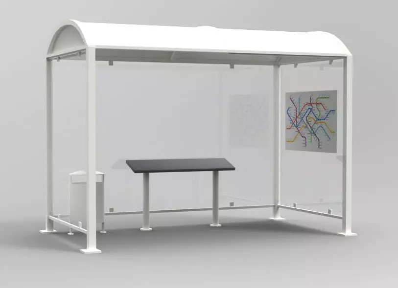 bus stop bus shelter 3D model