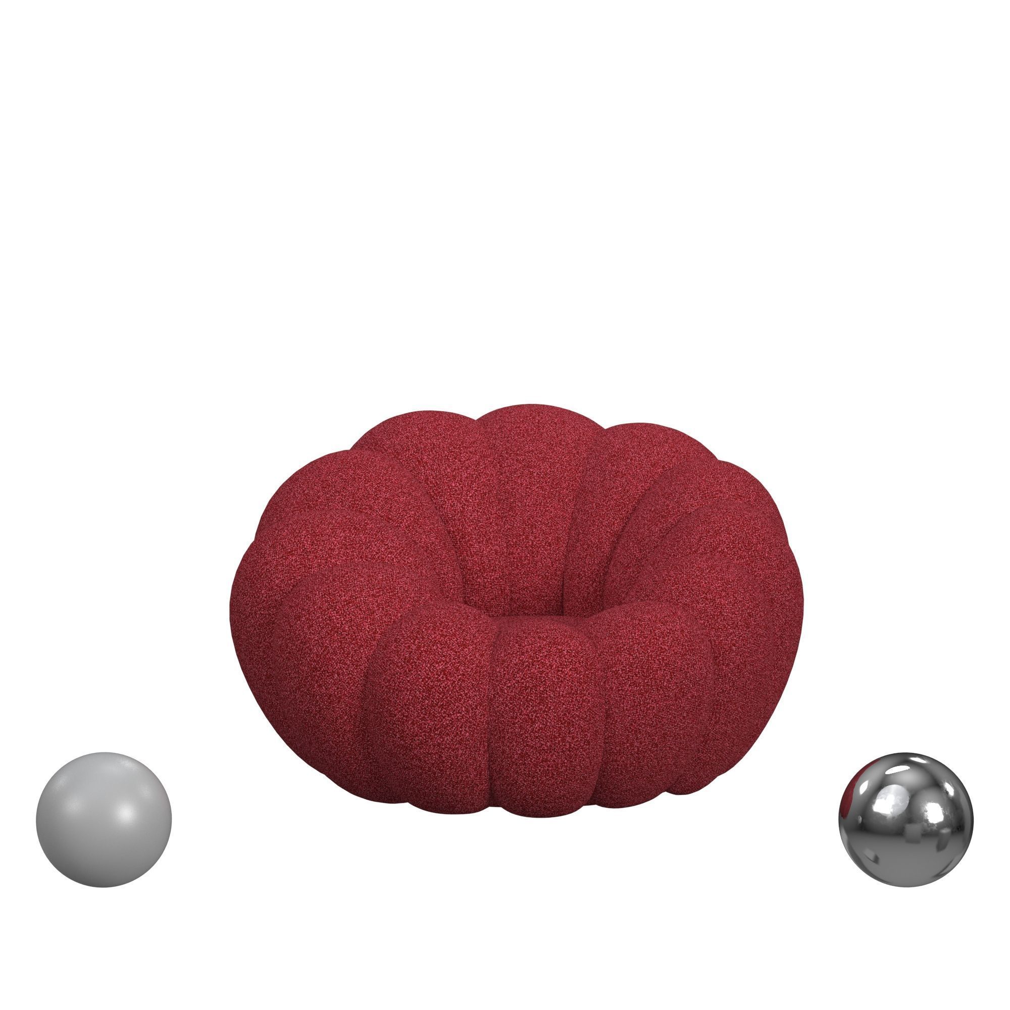 Bubble Swivel Chair In Red 3D model_1