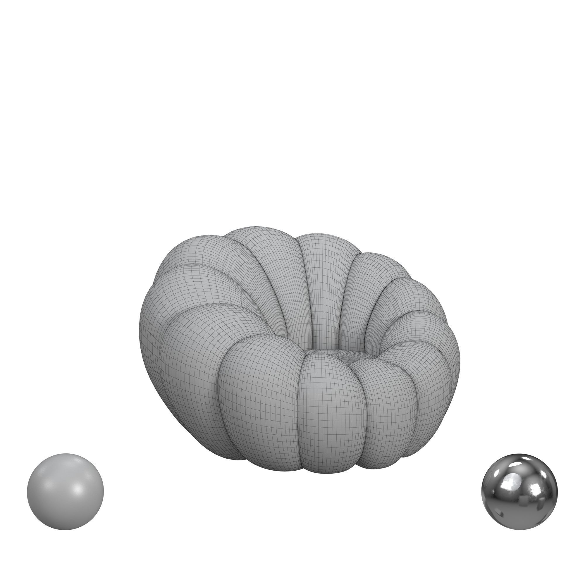 Bubble Swivel Chair In Red 3D model_3