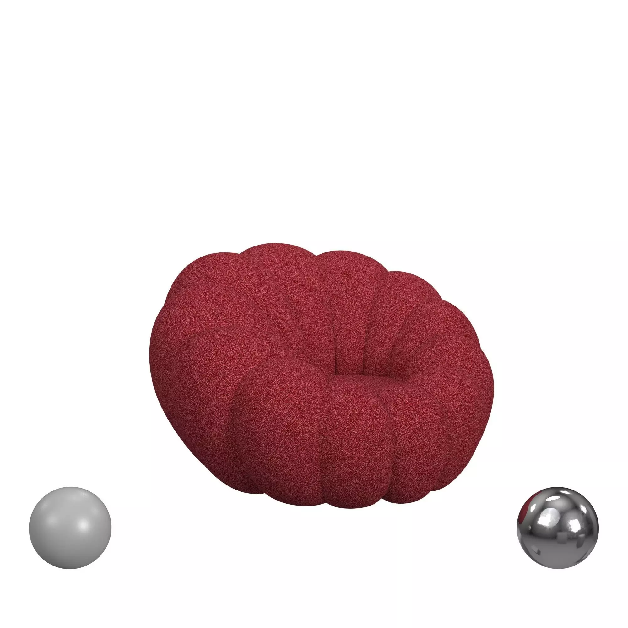 Bubble Swivel Chair In Red 3D model_0