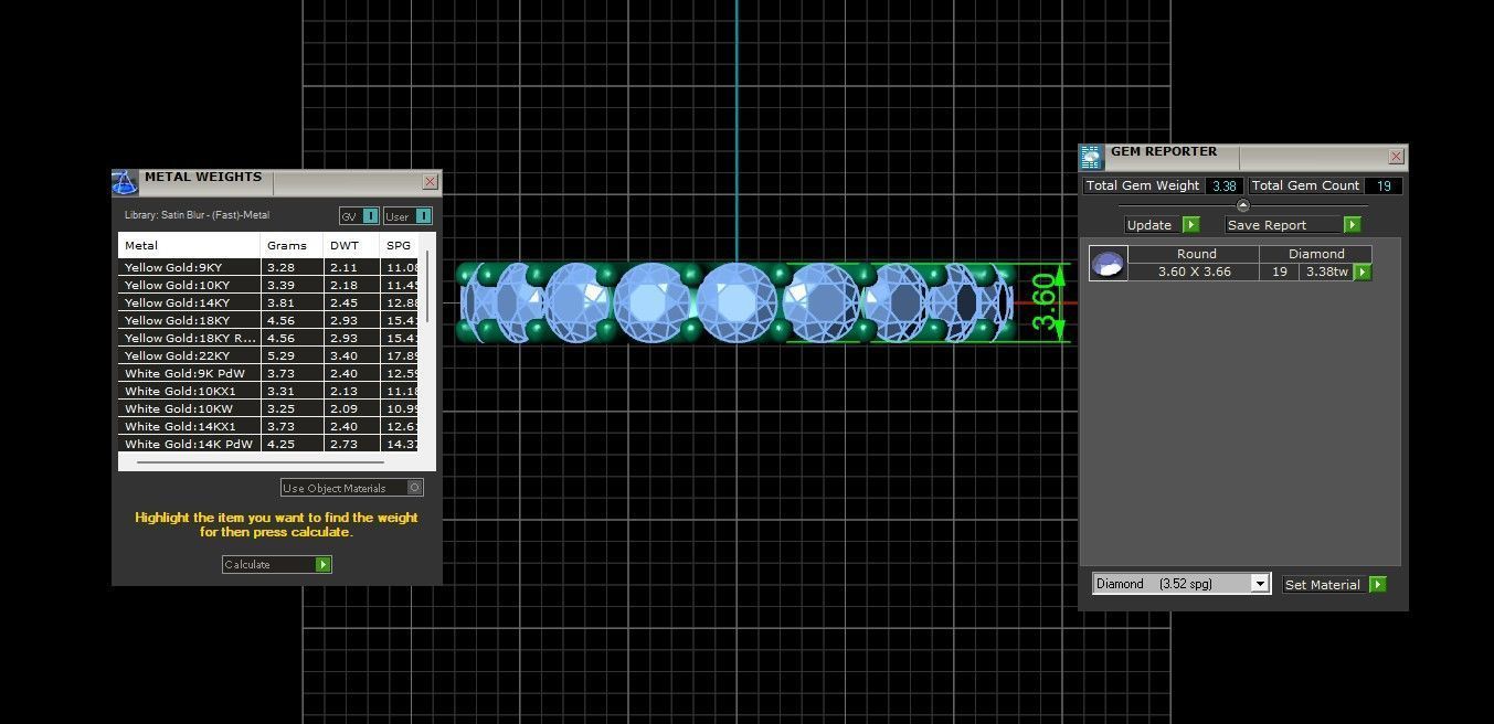 U Shaped Eternity Ring 3 point 6 mm stone size swiss 17 and EU57 3D print model_5