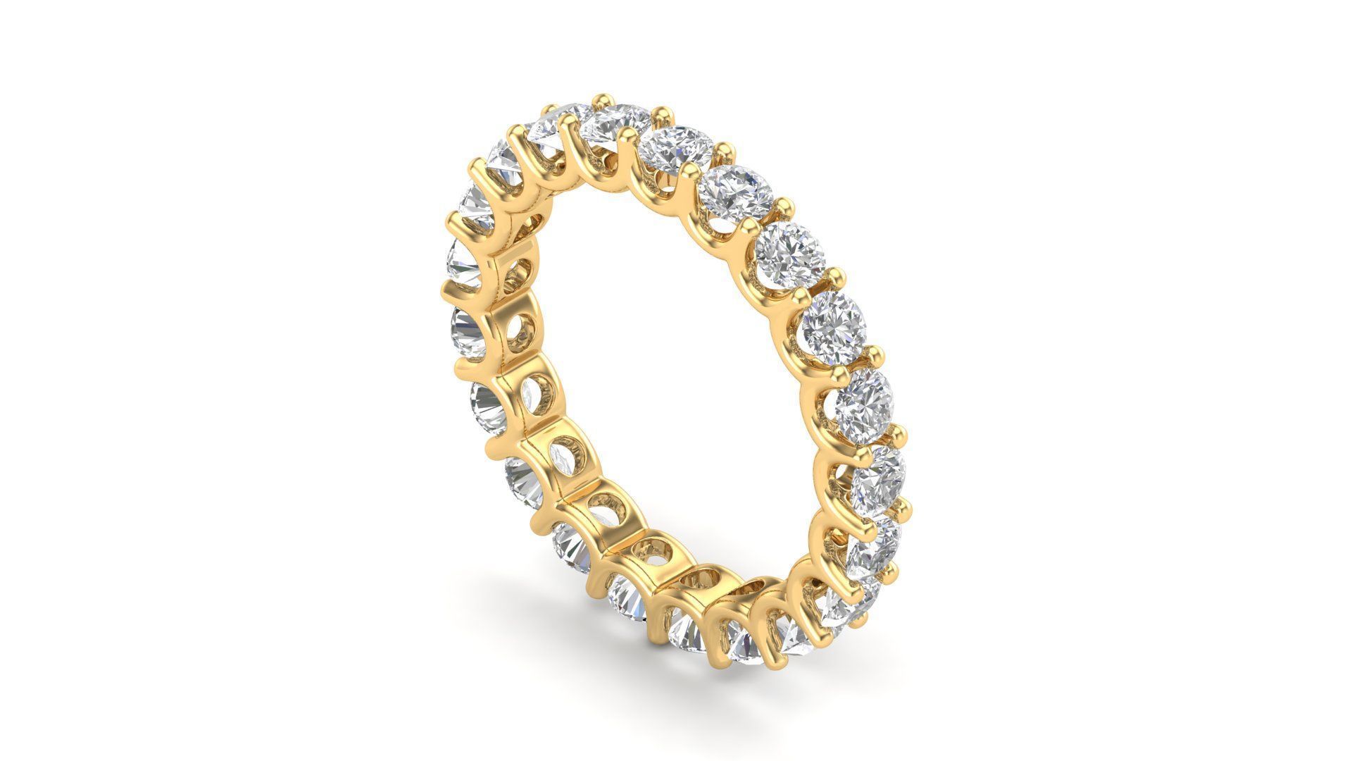 U Shaped Eternity Ring 3 point 6 mm stone size swiss 17 and EU57 3D print model_7