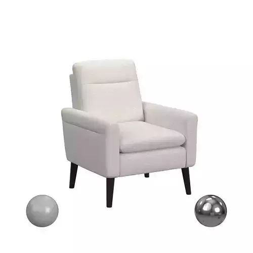 Hawk Accent Arm Chair W Memory Foam In Boucle White And Espresso