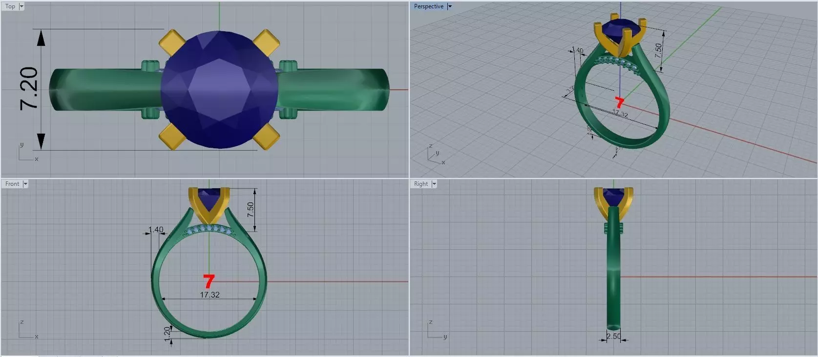 Engagement Wedding Ring 121 3D print model_5