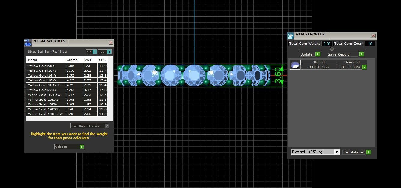 U Shaped Eternity Ring 3 point 6 mm stone size swiss 18 and EU58 3D print model_5