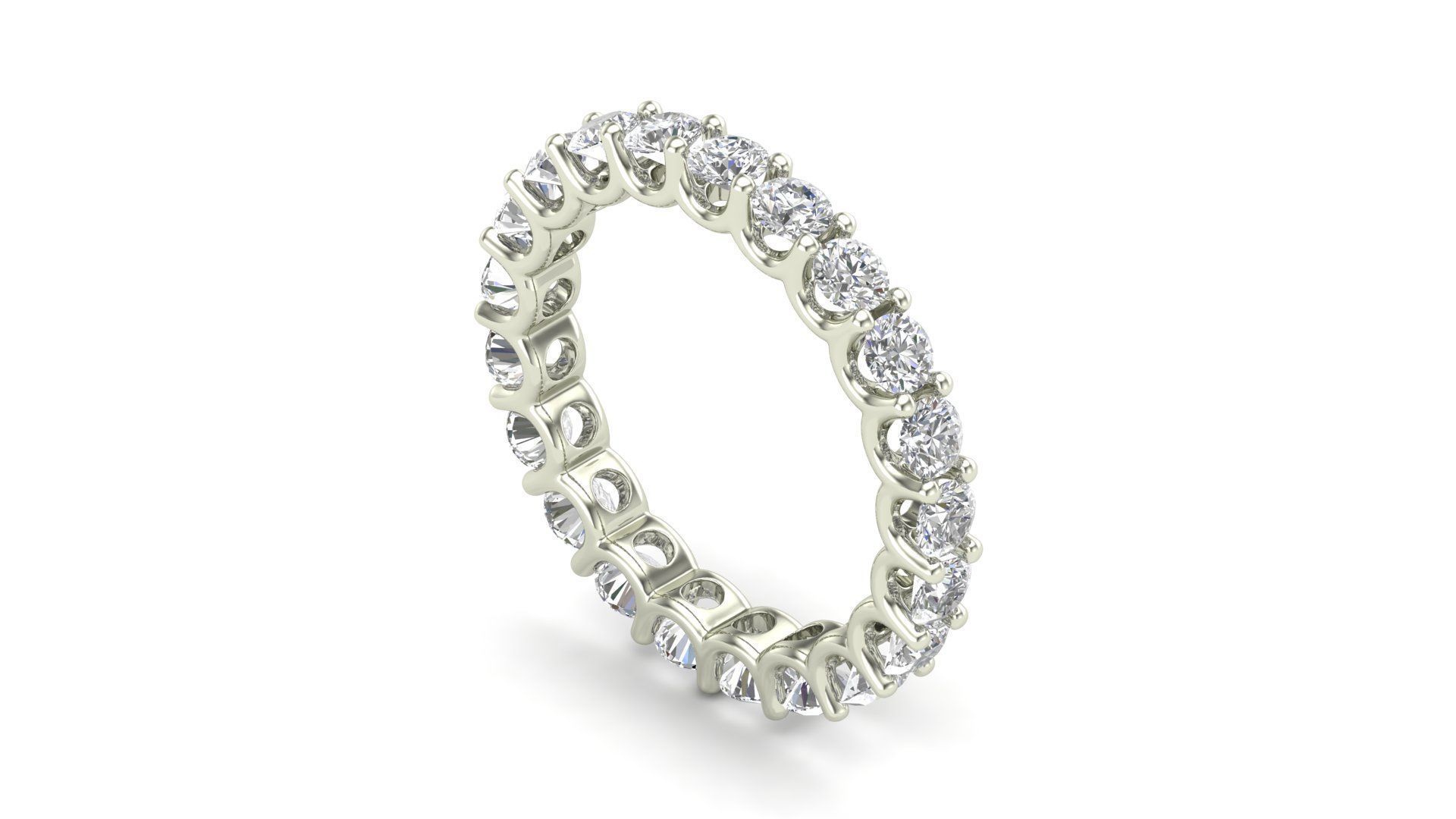 U Shaped Eternity Ring 3 point 6 mm stone size swiss 18 and EU58 3D print model_8