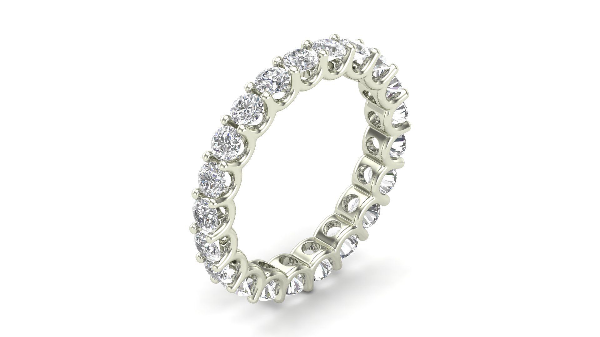 U Shaped Eternity Ring 3 point 6 mm stone size swiss 18 and EU58 3D print model_1