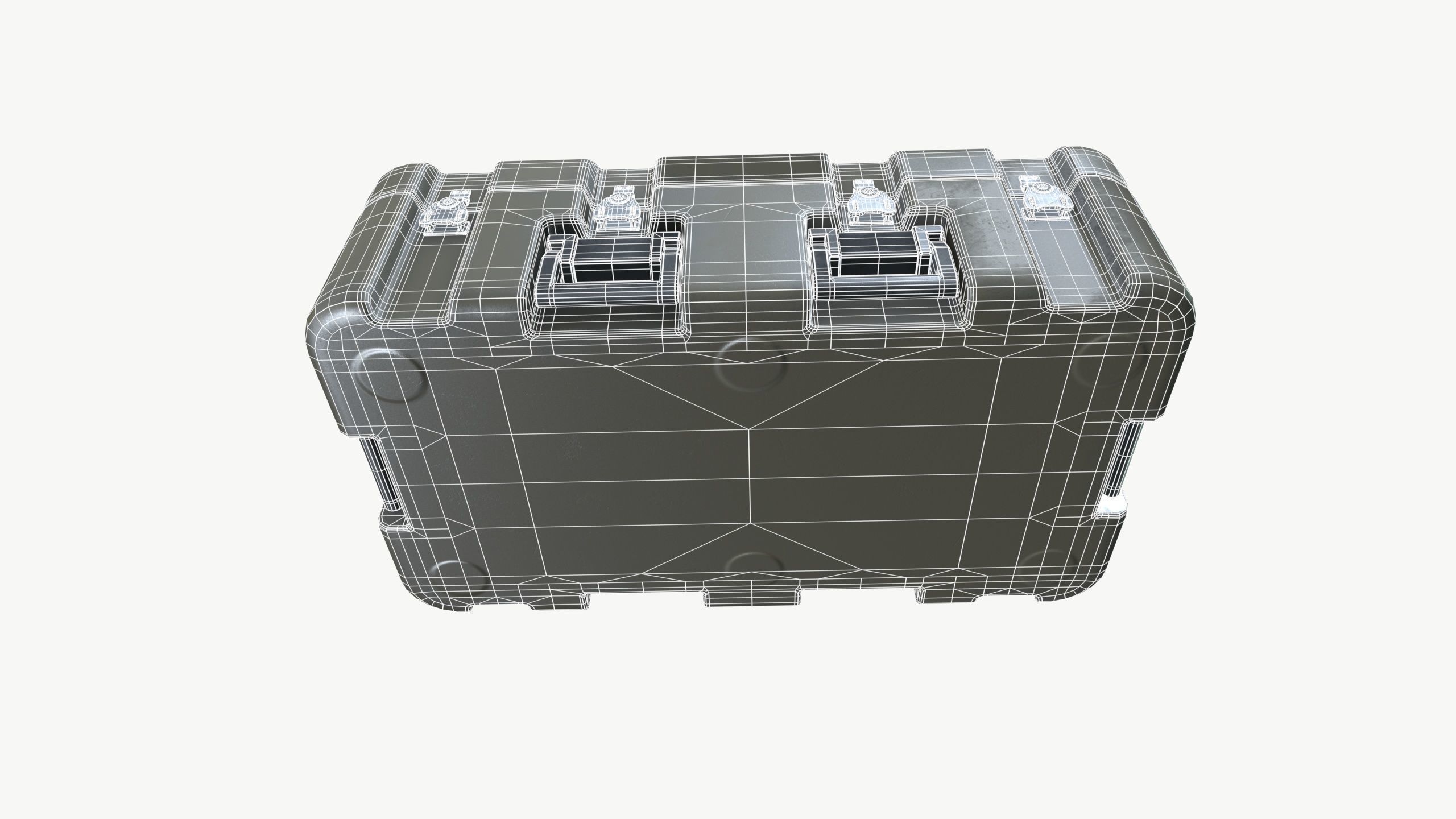 Metallic Crate 3D model_8