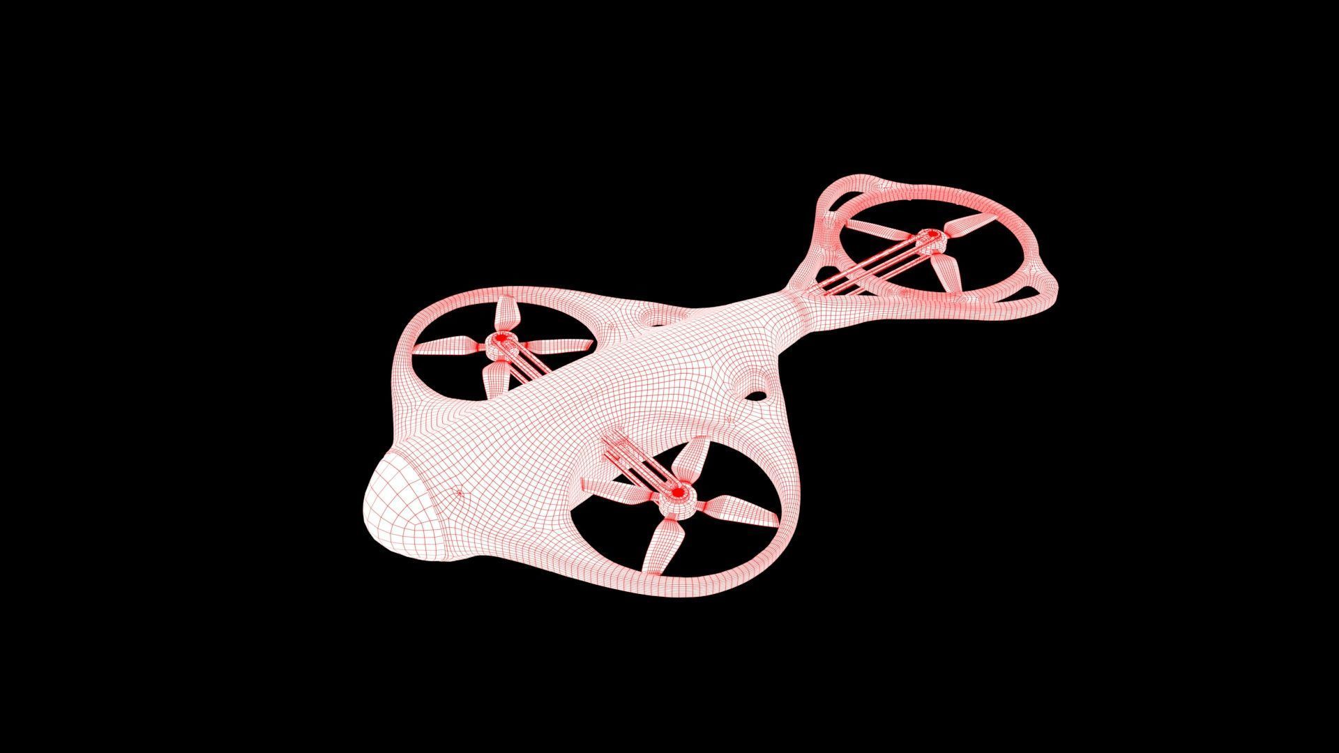 Surveillance Drone Low-poly 3D model_9