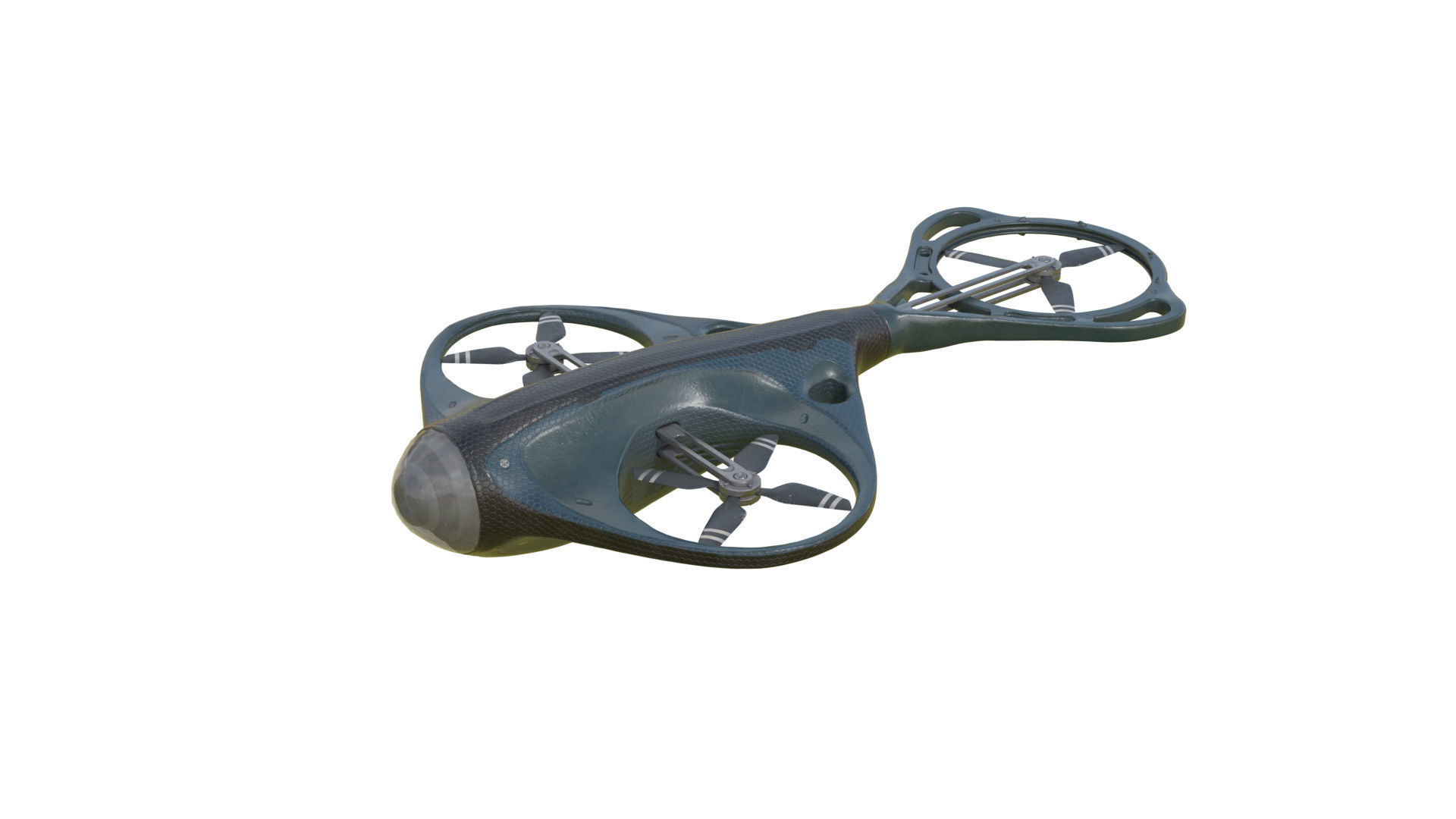 Surveillance Drone Low-poly 3D model_1