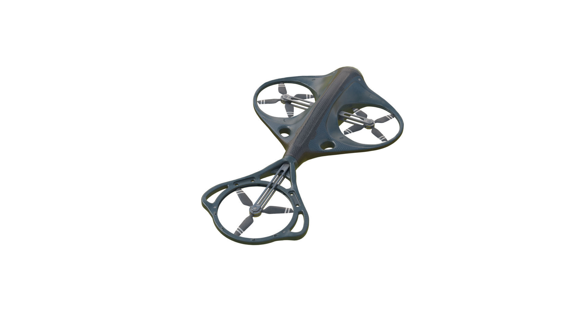 Surveillance Drone Low-poly 3D model_4
