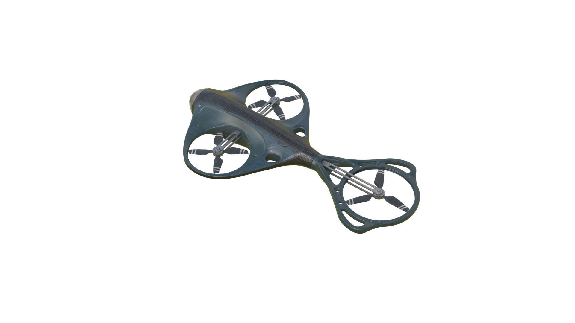 Surveillance Drone Low-poly 3D model_5