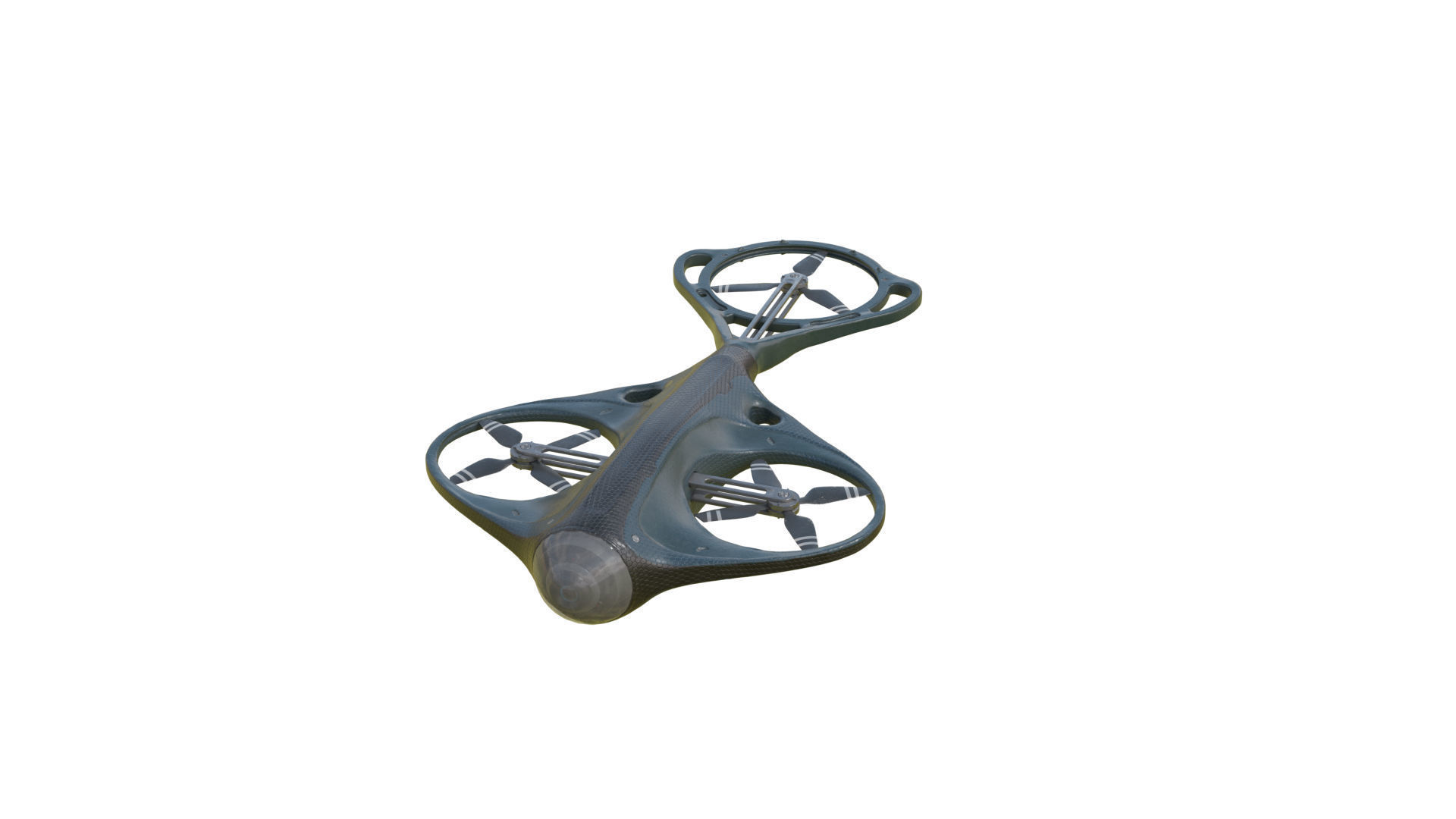 Surveillance Drone Low-poly 3D model_2