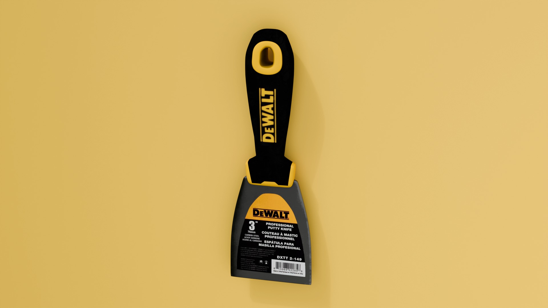 DeWalt Putty Knife 3inch Low-poly 3D model_1