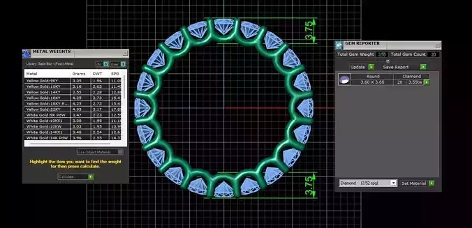 U Shaped Eternity Ring 3 point 6 mm stone size swiss 19 and EU59