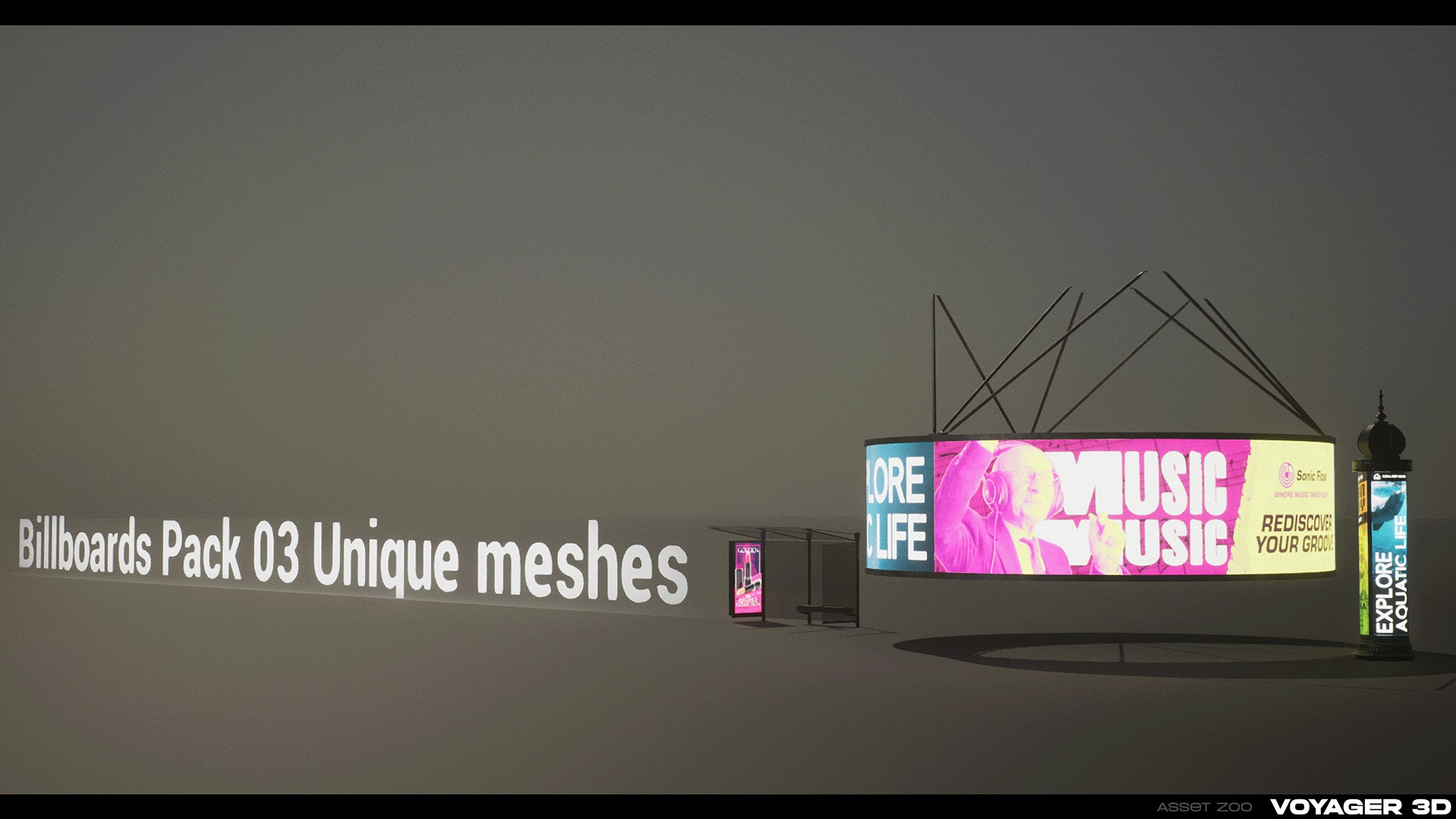 Billboards Pack Vol 03 Low-poly 3D model_18