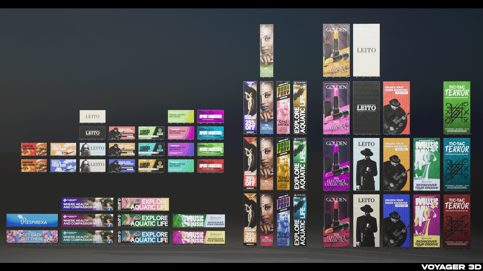 Billboards Pack Vol 03 Low-poly 3D model_3