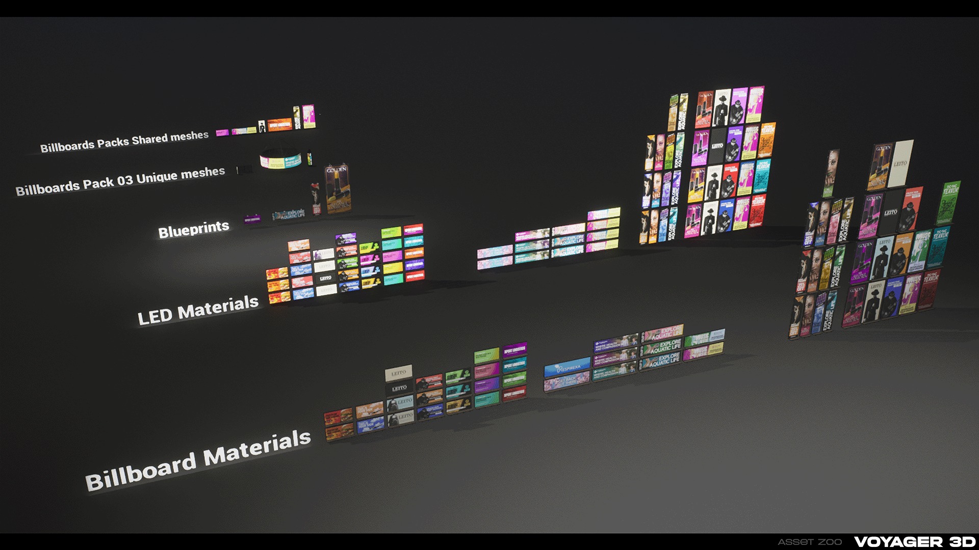 Billboards Pack Vol 03 Low-poly 3D model_2