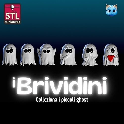 3D Model The Spookies Chibi Ghosts  STL Miniatures 3D print model