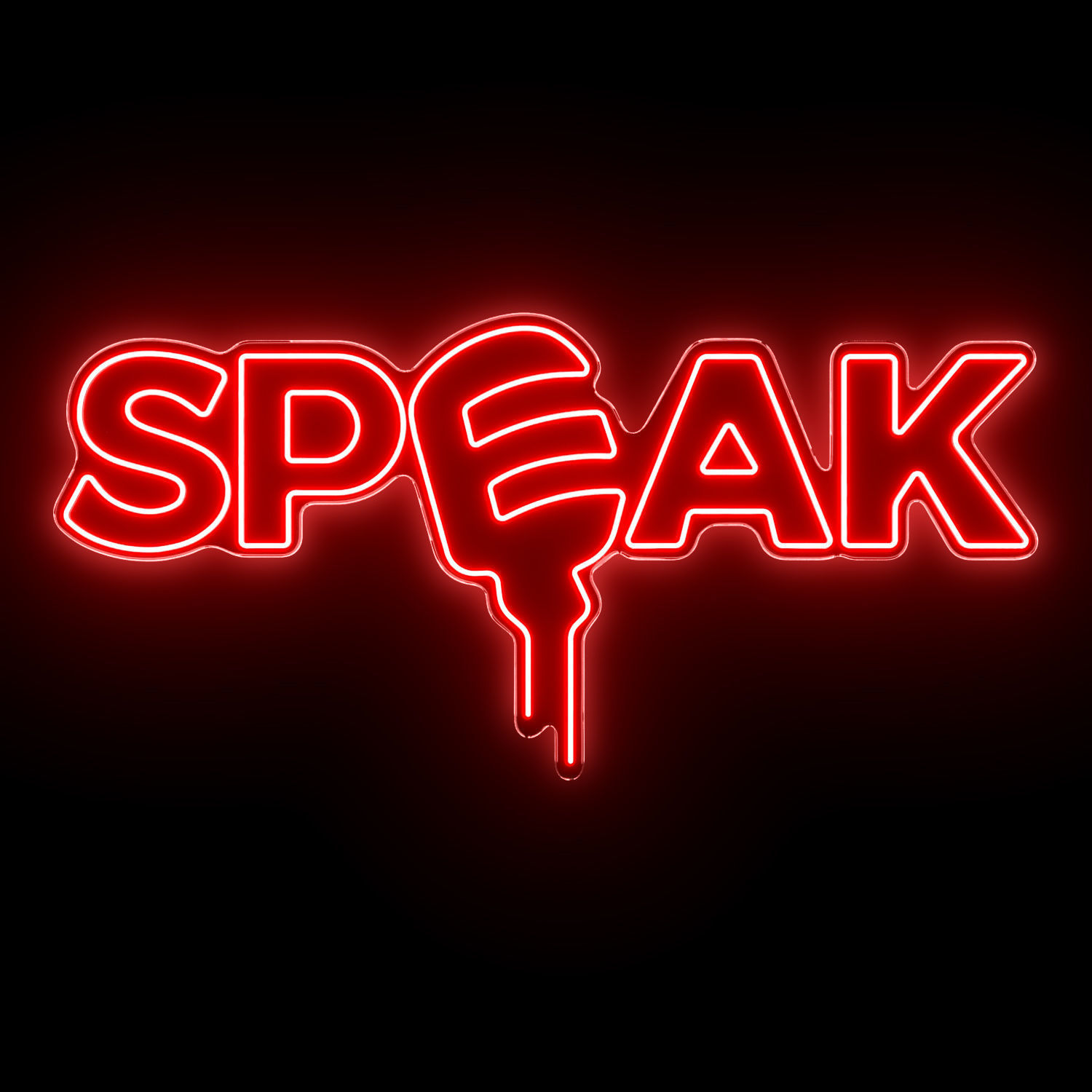 Speak Neon Sign 3D model_1