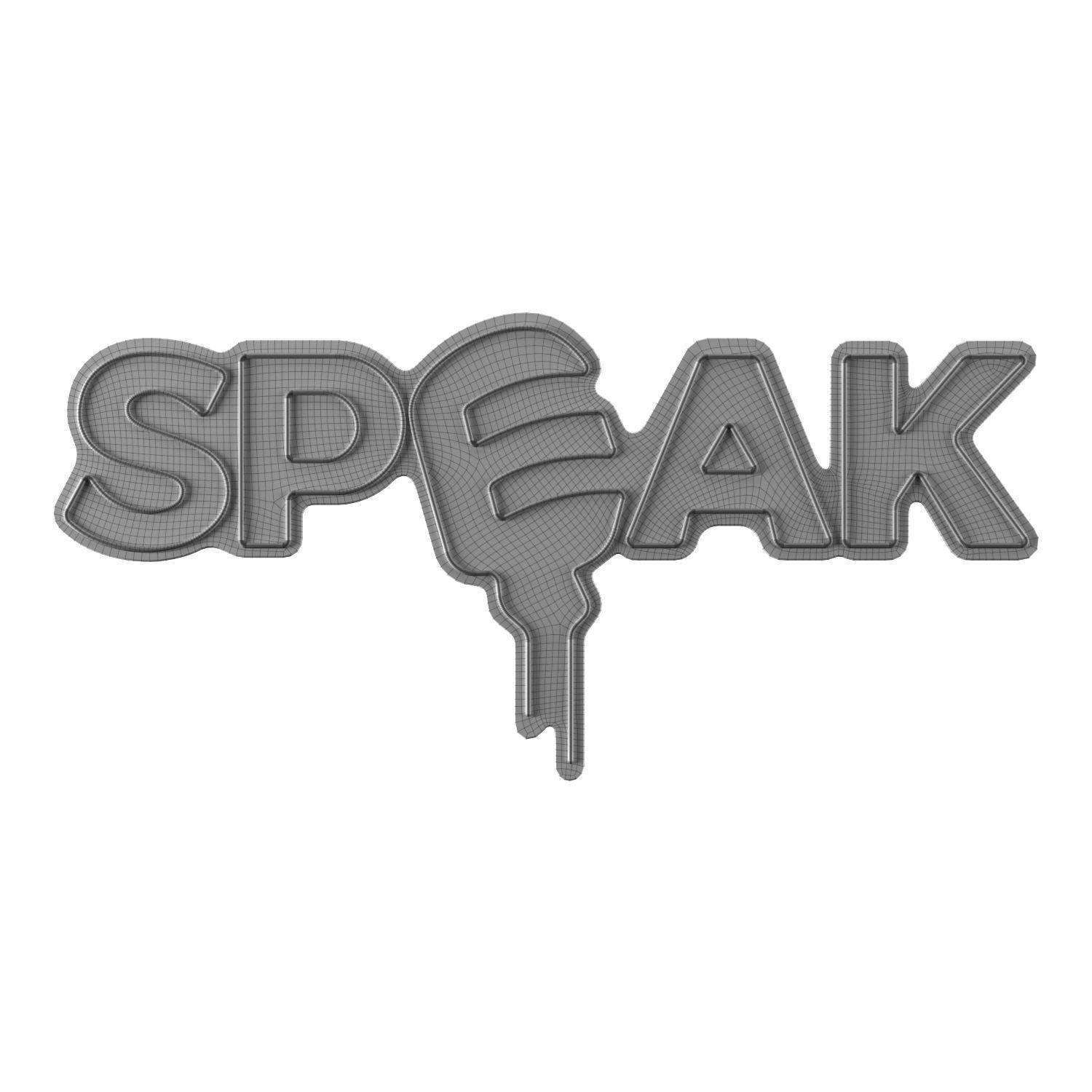 Speak Neon Sign 3D model_2