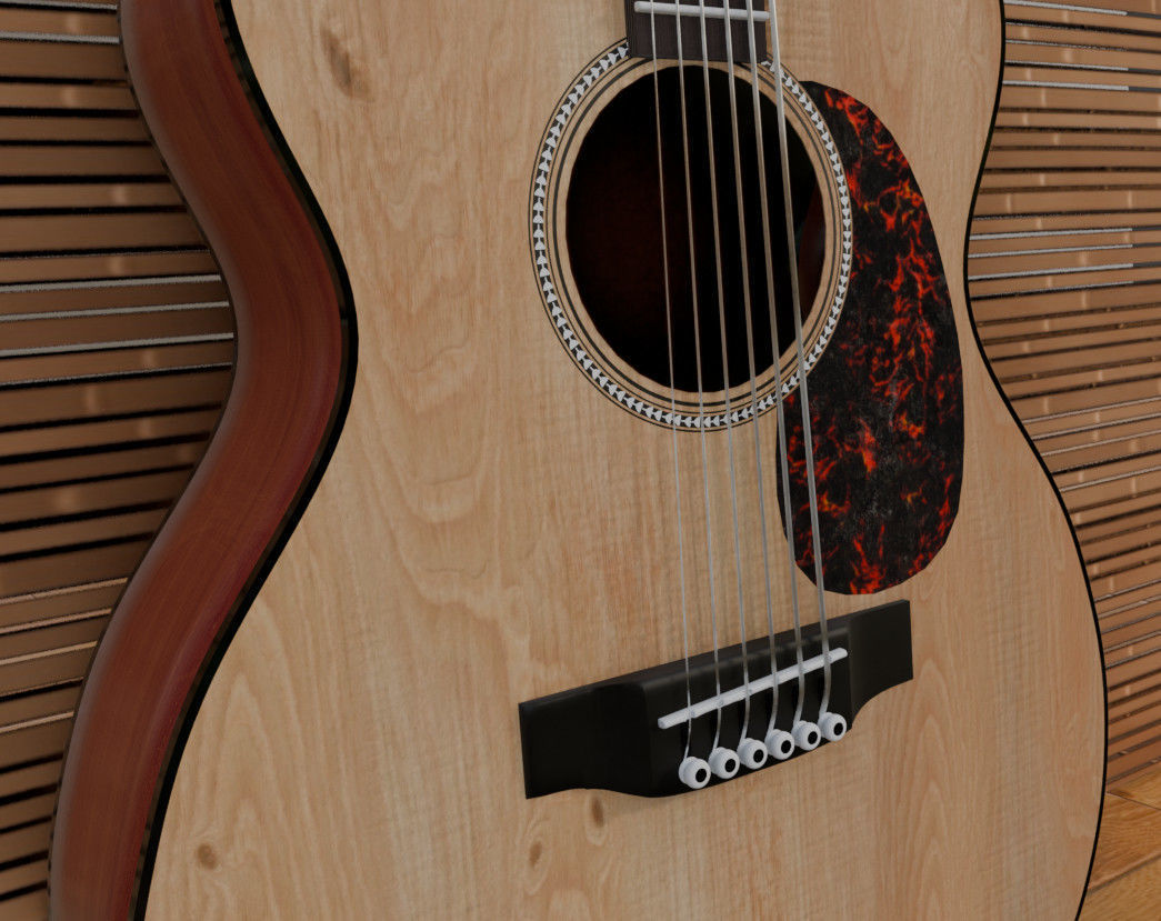 Acoustic guitar 3D model_5