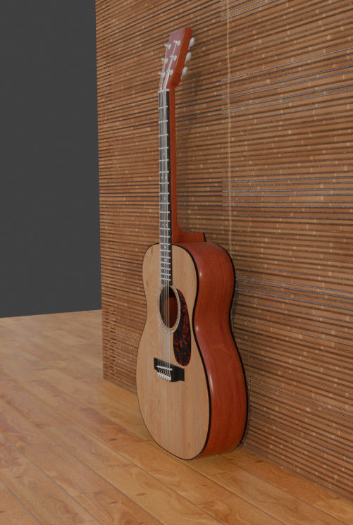 Acoustic guitar 3D model_2