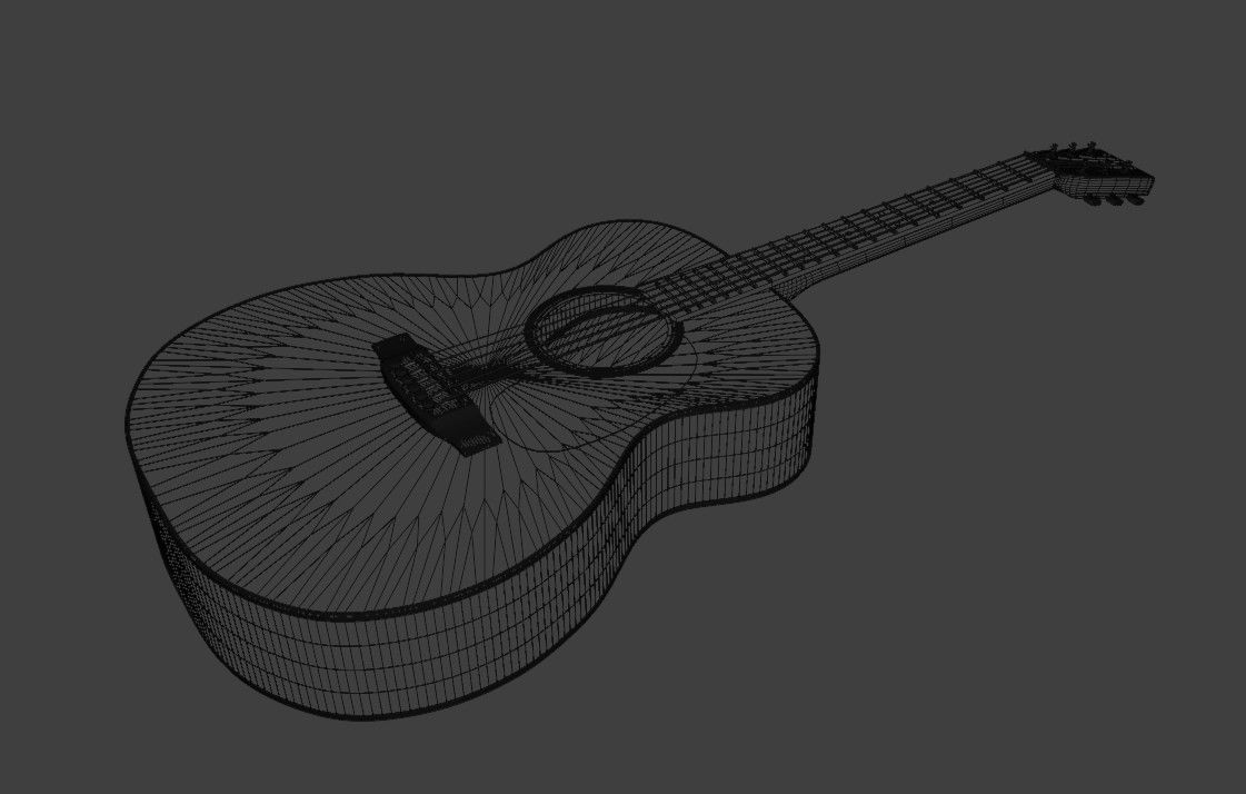 Acoustic guitar 3D model_7