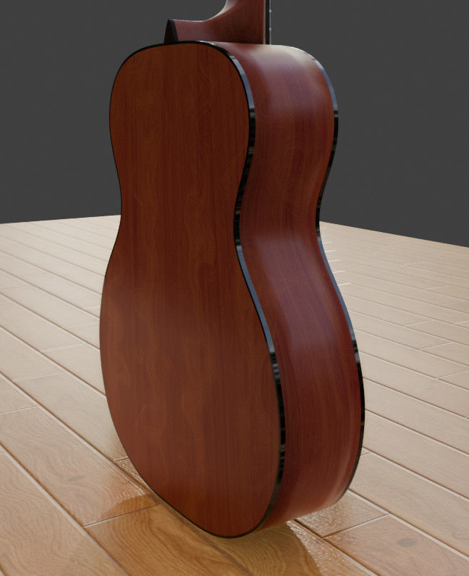Acoustic guitar 3D model_6