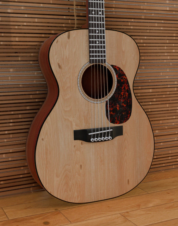 Acoustic guitar 3D model_3