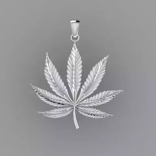 Marijuana Leaf Piece pendant  3D print model