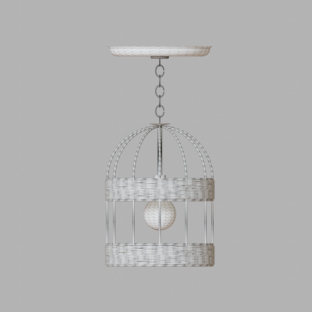 JUTE LAMP NATURE LAMP STEEL AND ROPE RUSTIC 3D model_8