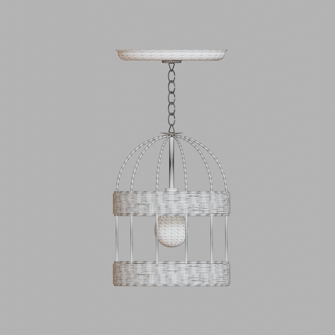 JUTE LAMP NATURE LAMP STEEL AND ROPE RUSTIC 3D model_7