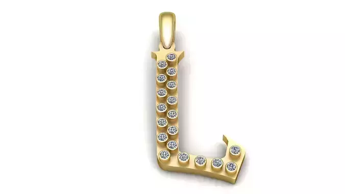 STYLISH ALPHABET L PENDANT 3D PRINTABLE MODEL 