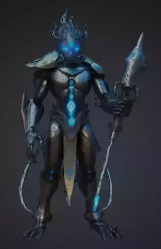 Futuristic Villan Boss Low-poly 3D model