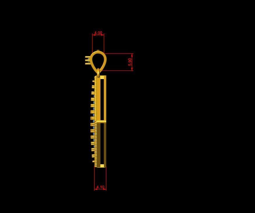 Square Mesh Pattern Diamond Pendant 3D print model_6