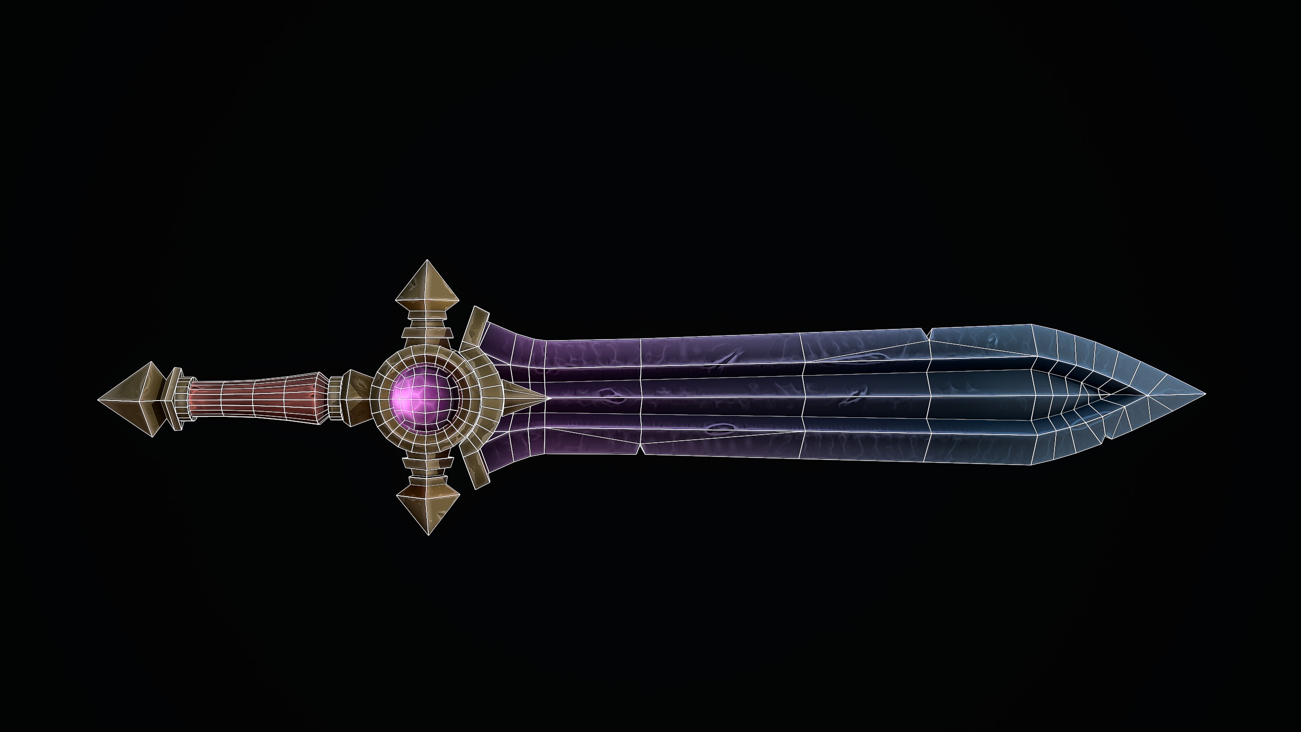 Stylized Hero Sword Low-poly 3D model_7