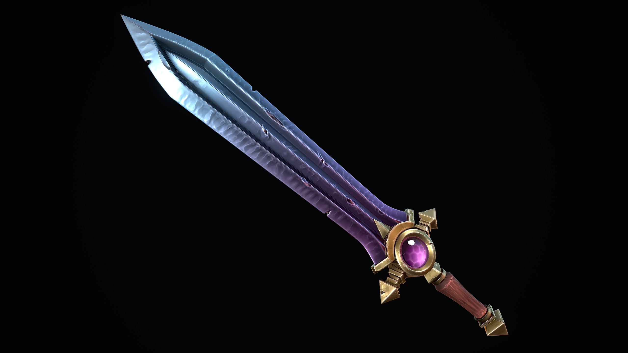 Stylized Hero Sword Low-poly 3D model_3