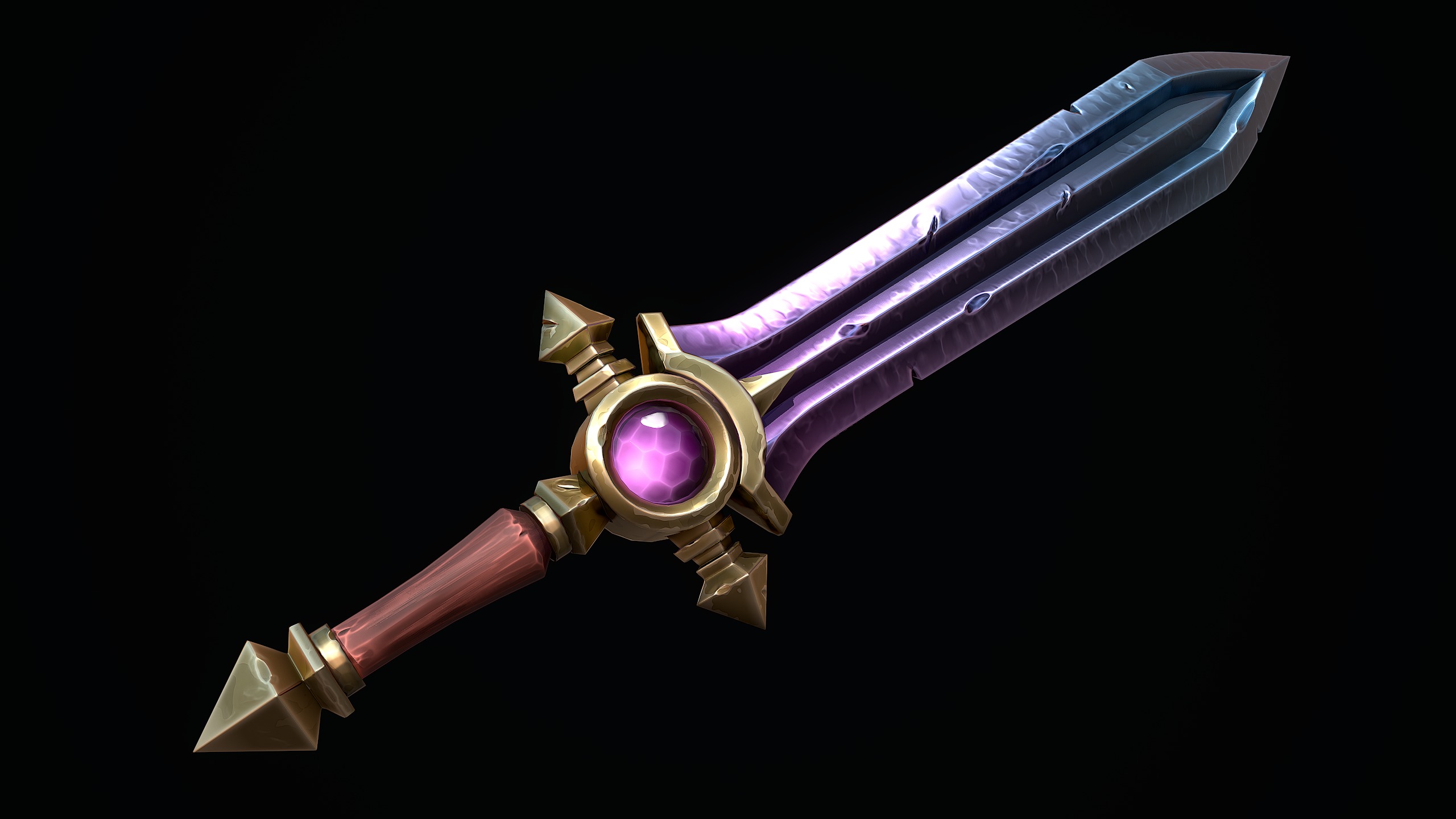 Stylized Hero Sword Low-poly 3D model_4