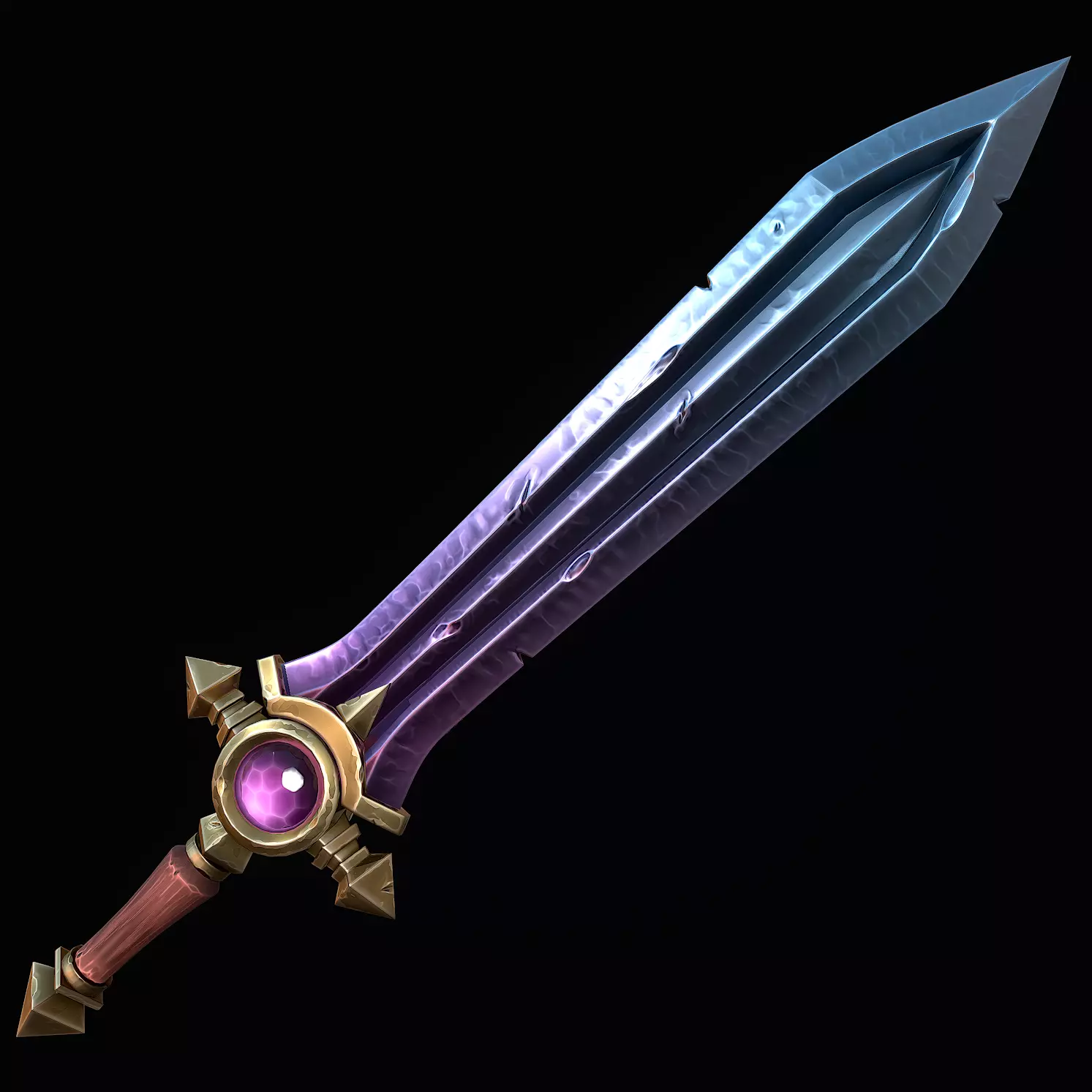 Stylized Hero Sword Low-poly 3D model_0