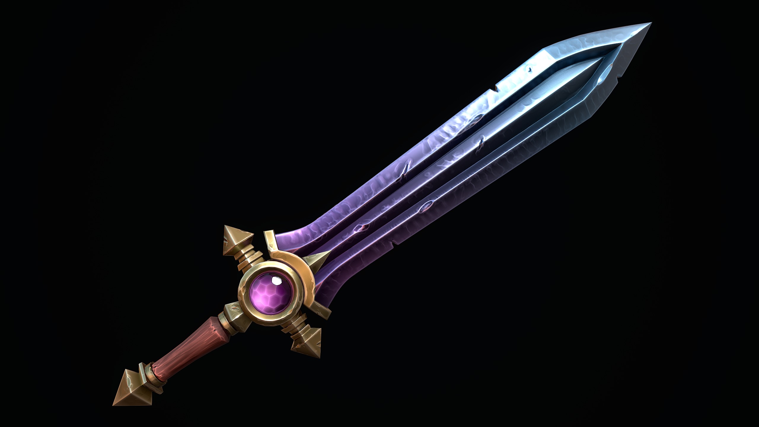 Stylized Hero Sword Low-poly 3D model_5