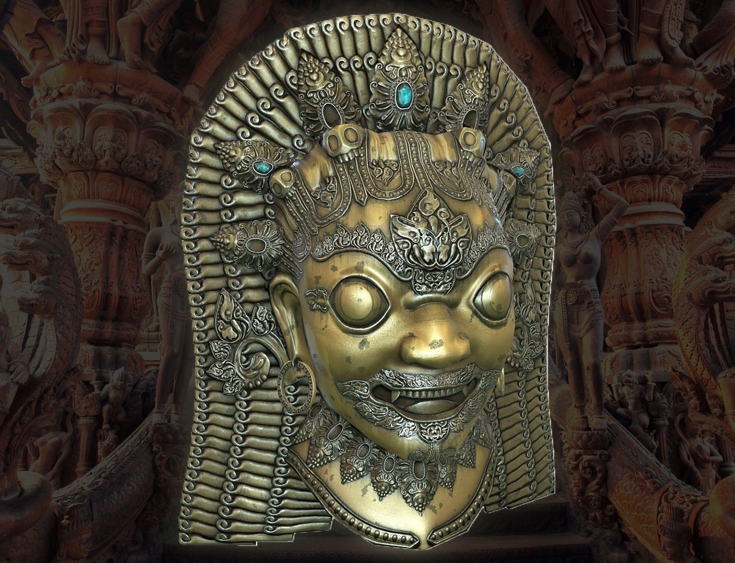 Antique Asian Sculpture Low-poly 3D model_2