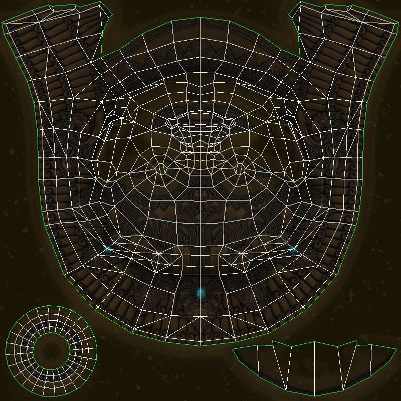 Antique Asian Sculpture Low-poly 3D model_18