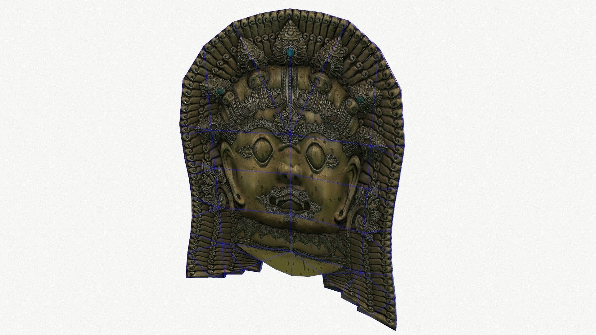 Antique Asian Sculpture Low-poly 3D model_10