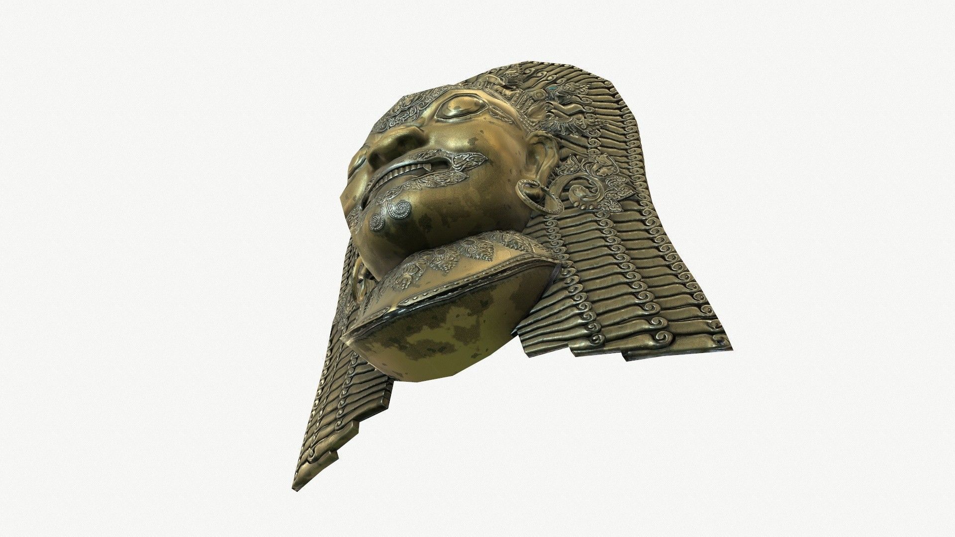 Antique Asian Sculpture Low-poly 3D model_5