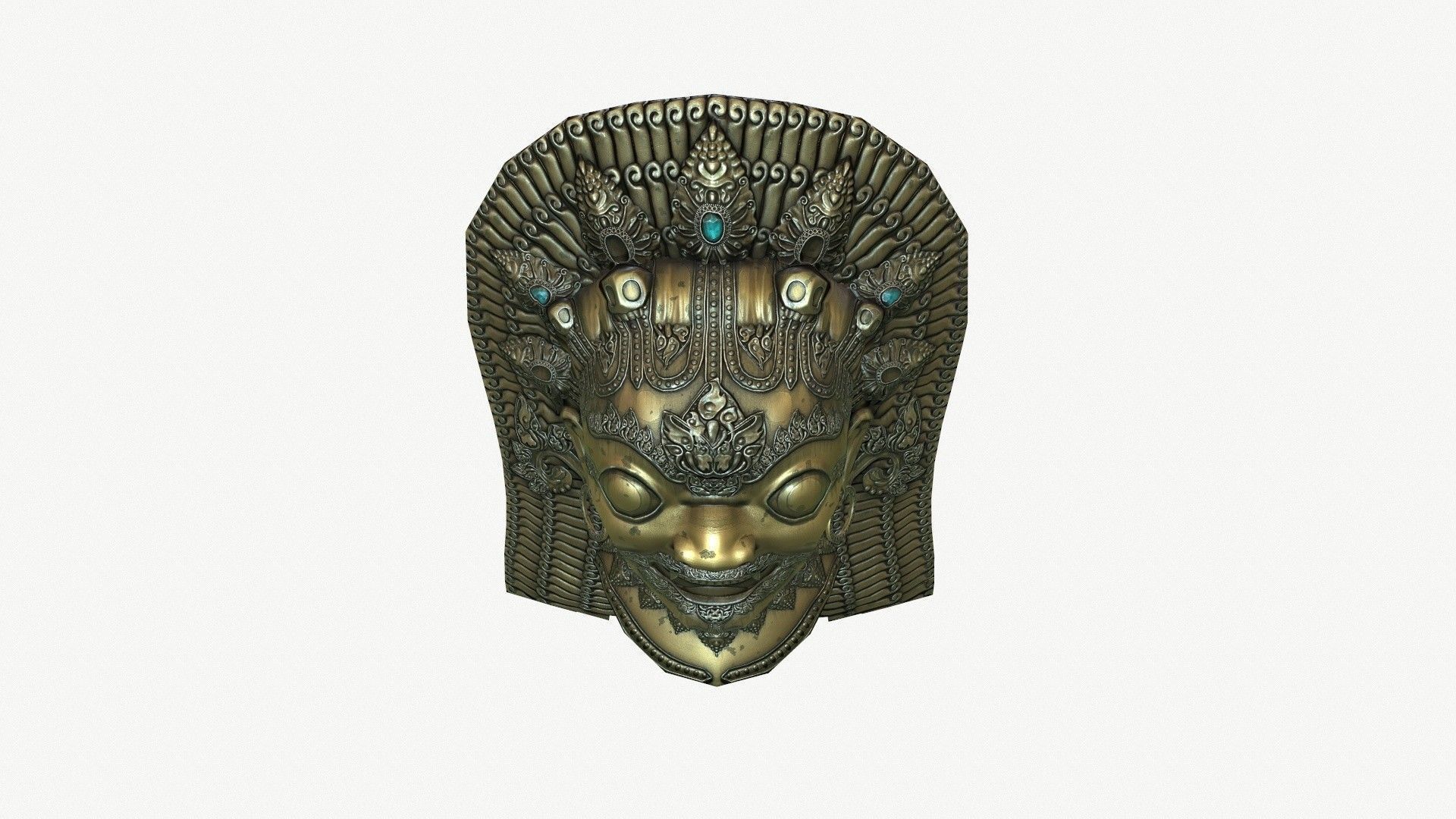 Antique Asian Sculpture Low-poly 3D model_4