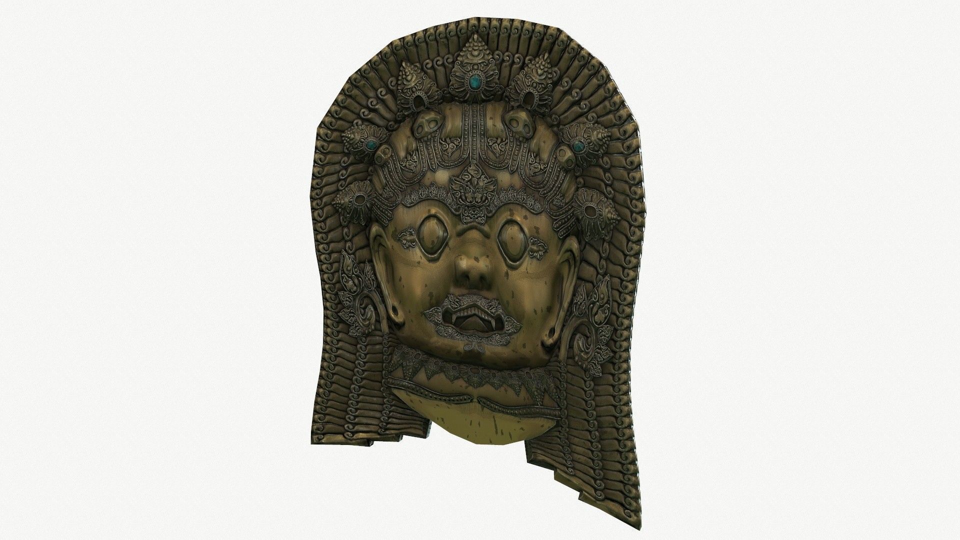 Antique Asian Sculpture Low-poly 3D model_6